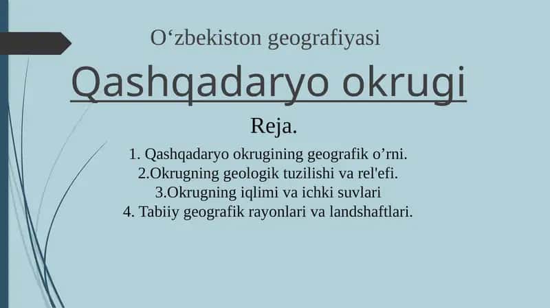 Qashqadaryo okrugi