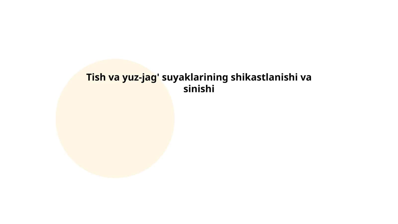 Tish va yuz-jag' suyaklarining shikastlanishi va sinishi