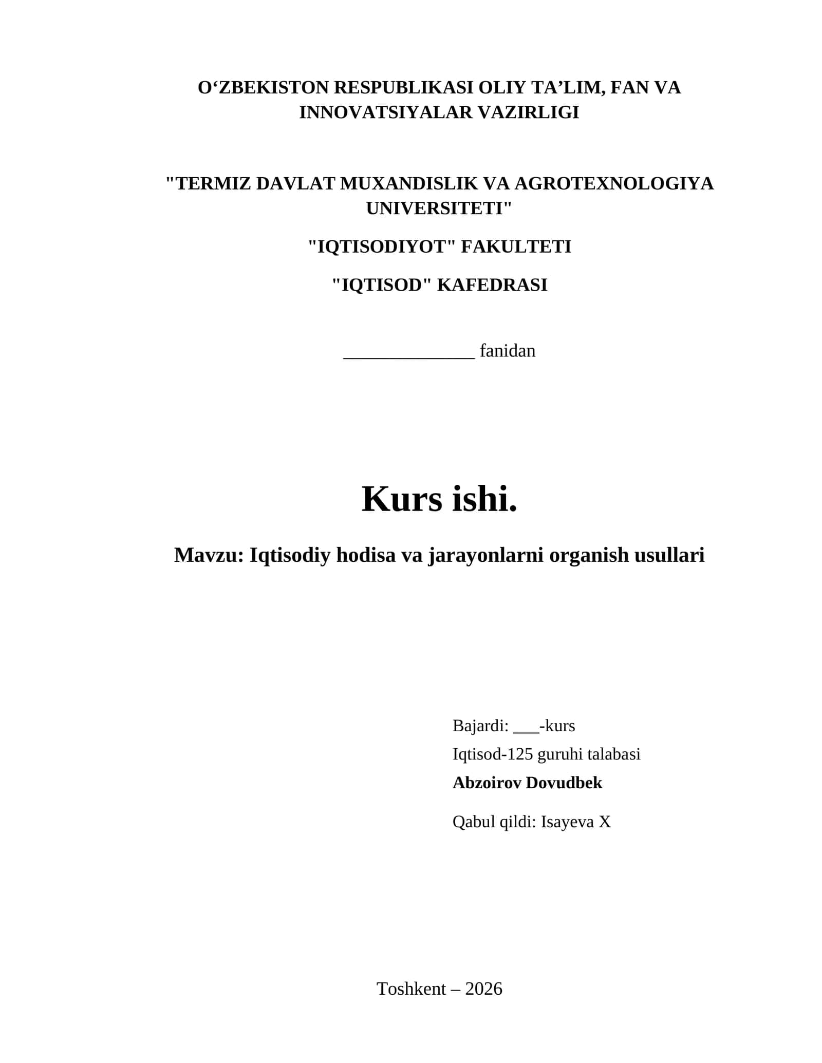Iqtisodiy hodisa va jarayonlarni organish usullari