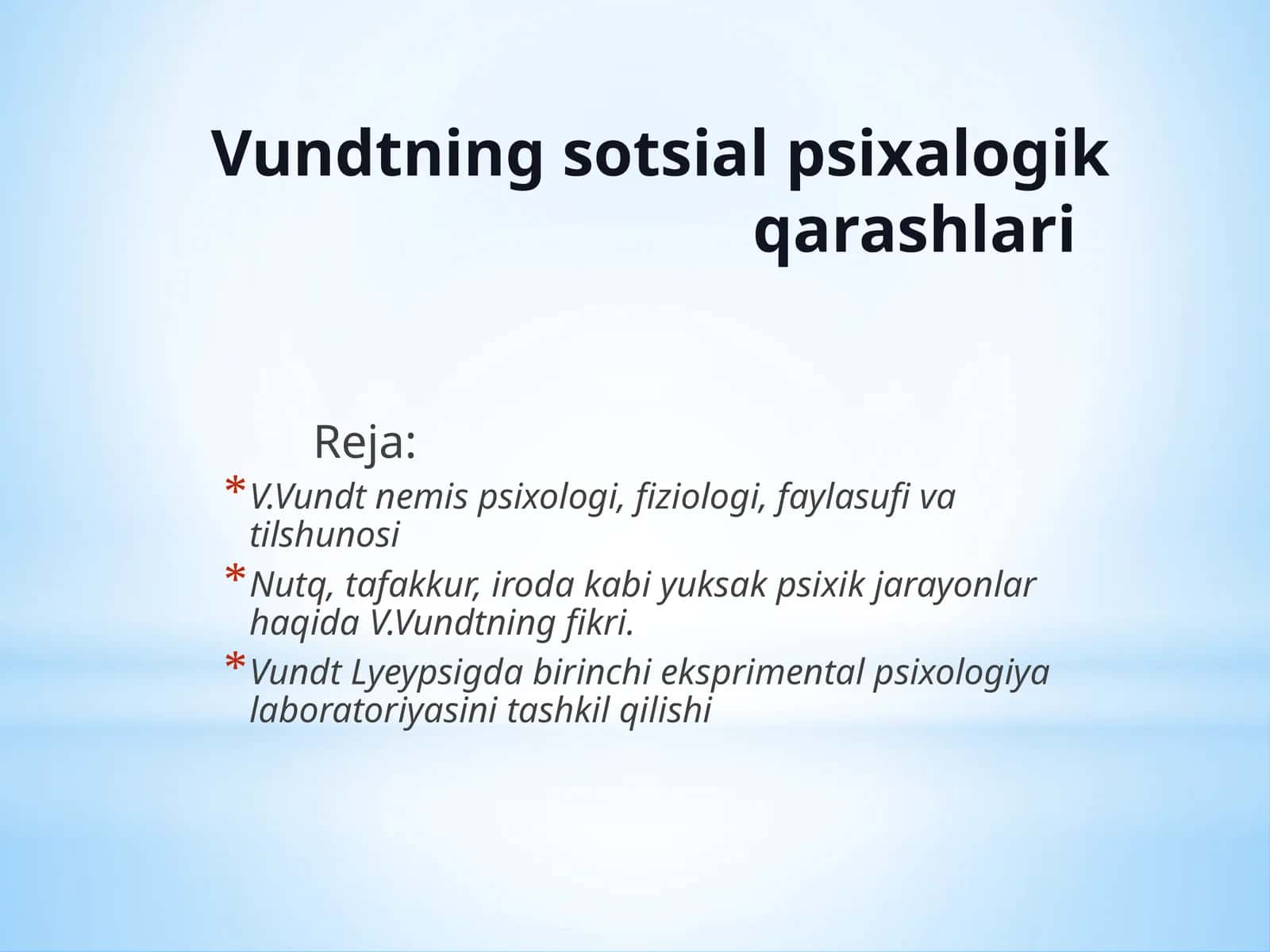 Vundtning sotsial psixalogik qarashlari