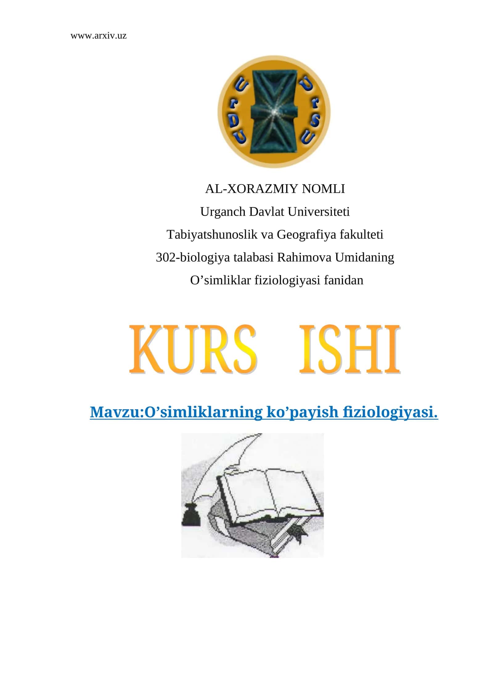 O’simliklar ko’payish fiziologiyasi
