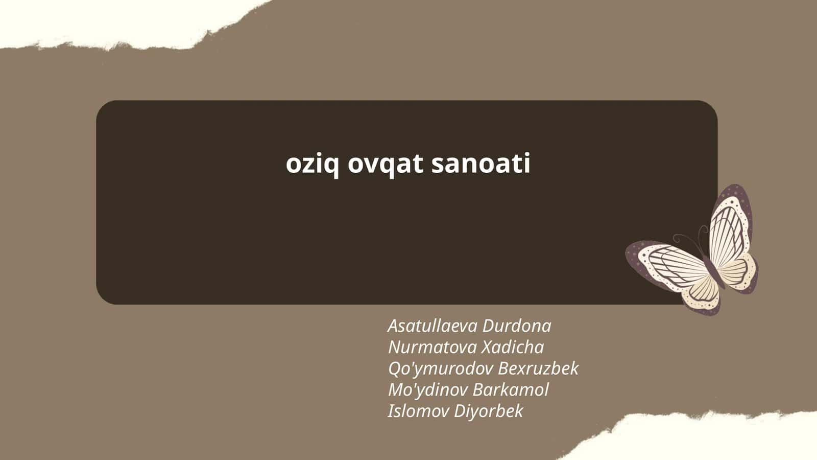 Oziq ovqat sanoati