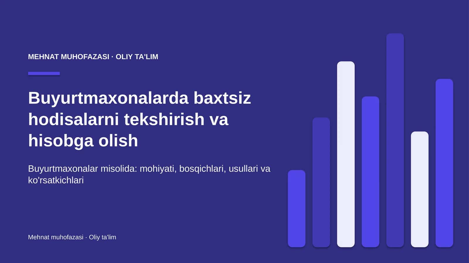 Buyurtmaxonalarda baxtsiz hodisalarni tekshirish va hisobga olish