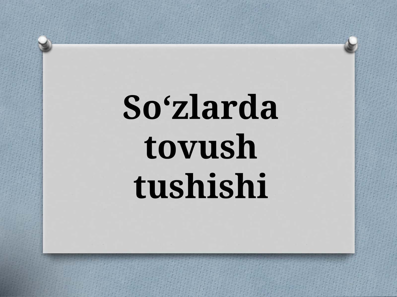5-sinf. So'zlarda tovush tushishi
