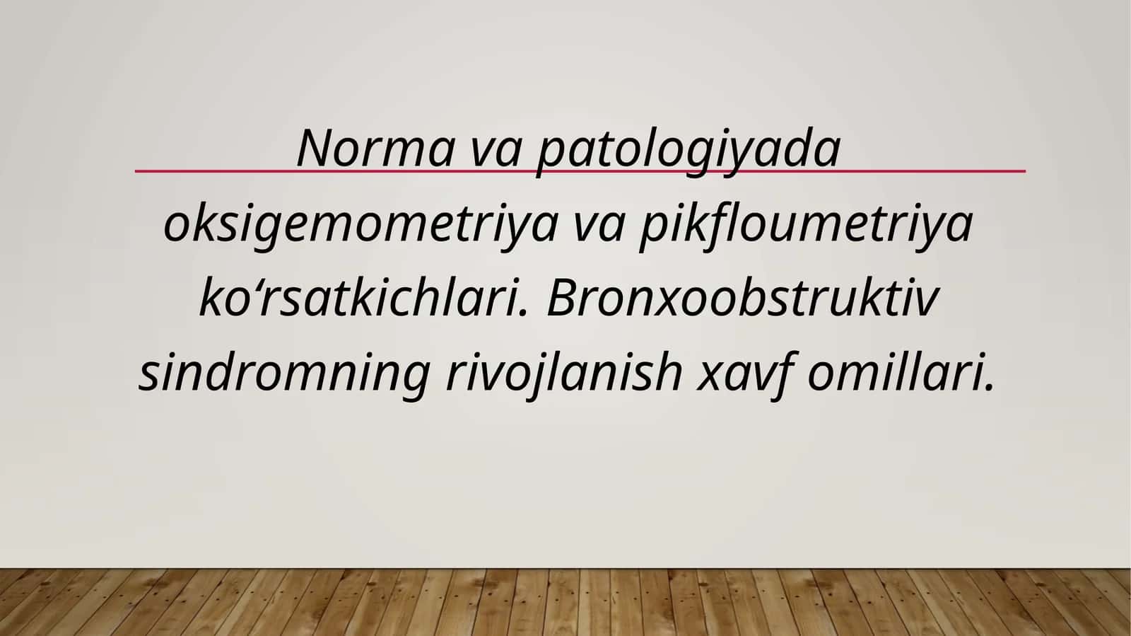 Norma va patologiyada oksigemometriya va pikfloumetriya ko‘rsatkichlari
