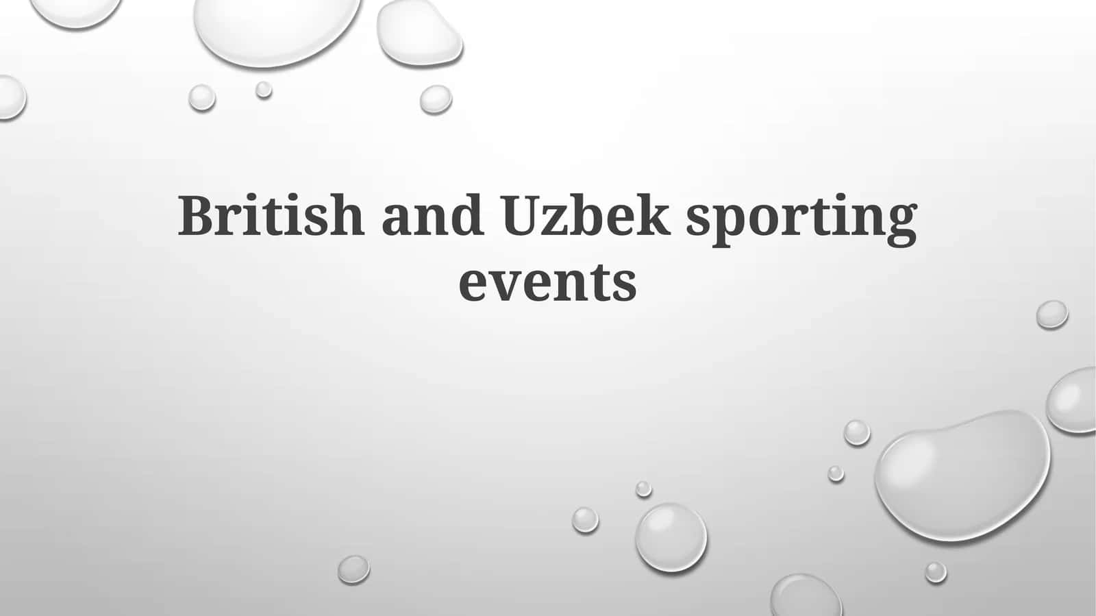 British and Uzbek sporting events