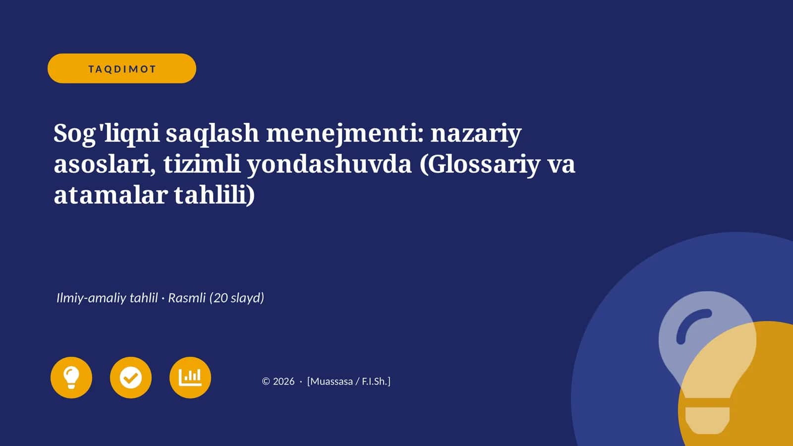 Sog'liqni saqlash menejmenti: nazariy asoslari, tizimli yondashuvda (Glossariy va atamalar tahlili)