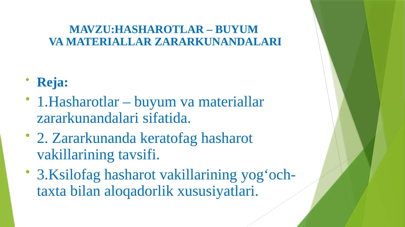 HASHAROTLAR – BUYUMVA MATERIALLAR ZARARKUNANDALARI