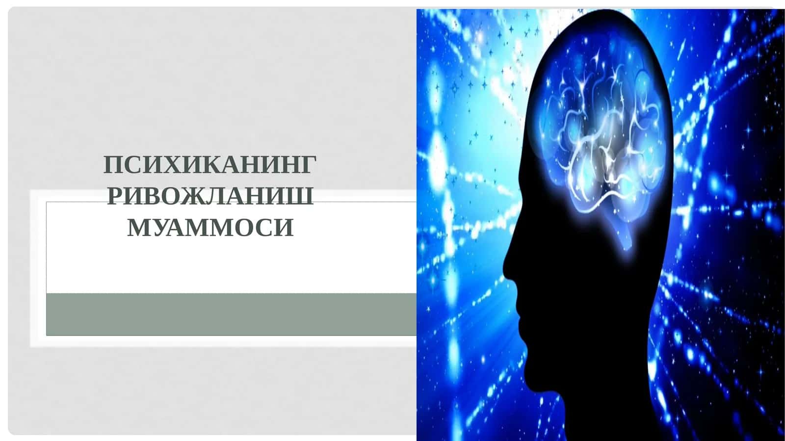 ПСИХИКАнинг ривожланиш муаммоси