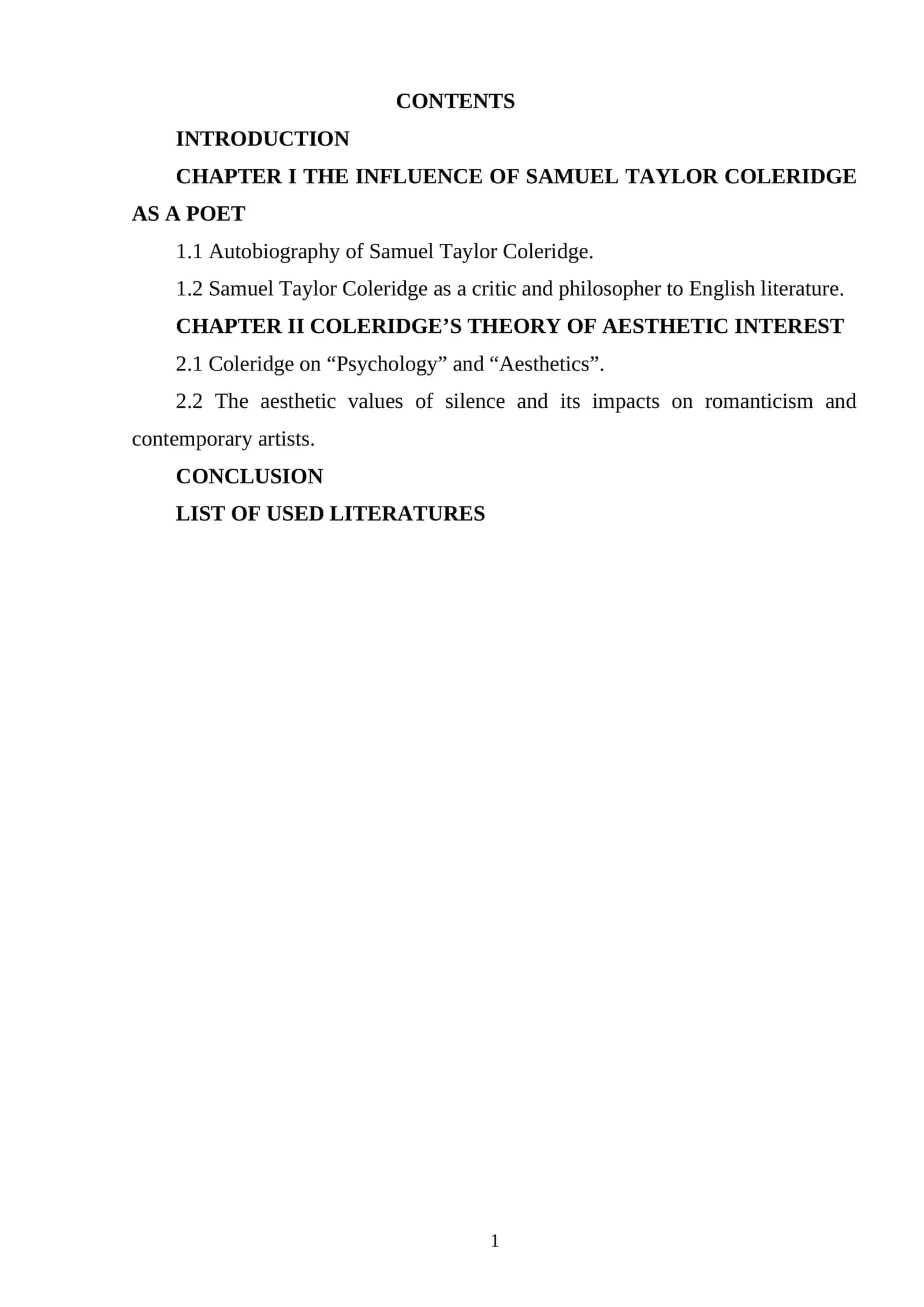 THE INFLUENCE OF SAMUEL TAYLOR COLERIDGE AS A POET