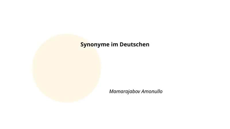 Synonyme im Deutschen