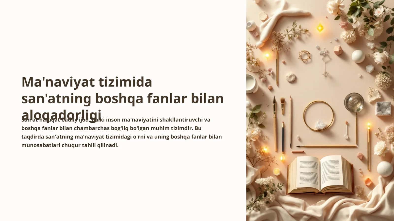 San'at: Ma'naviyatning ko'zgusi va vositasi