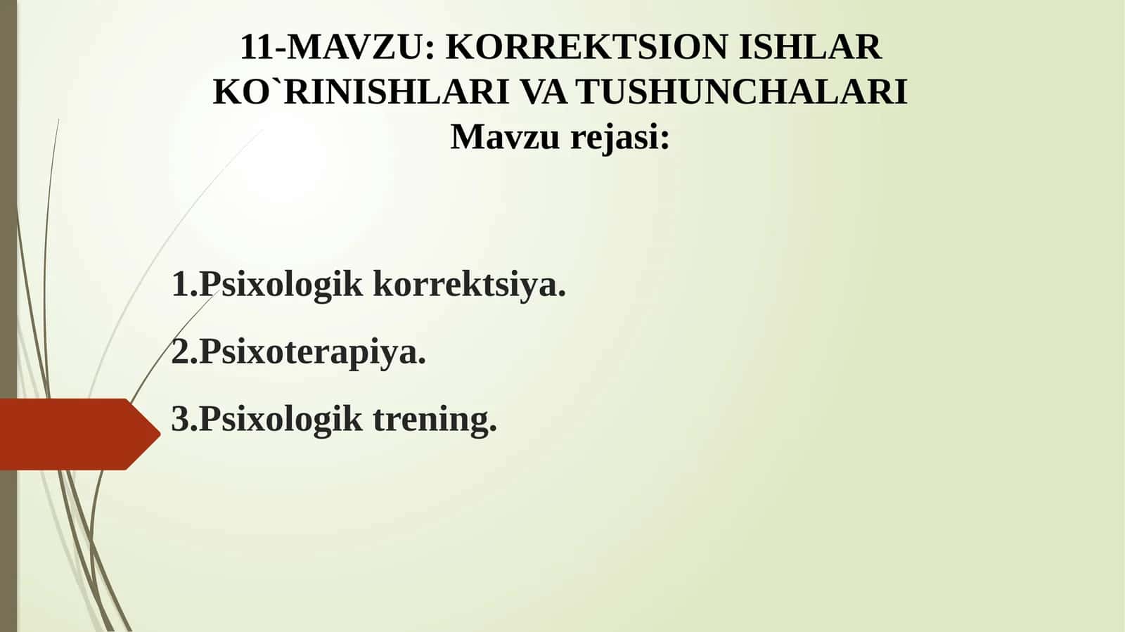 KORREKTSION ISHLAR KO`RINISHLARI VA TUSHUNCHALARI