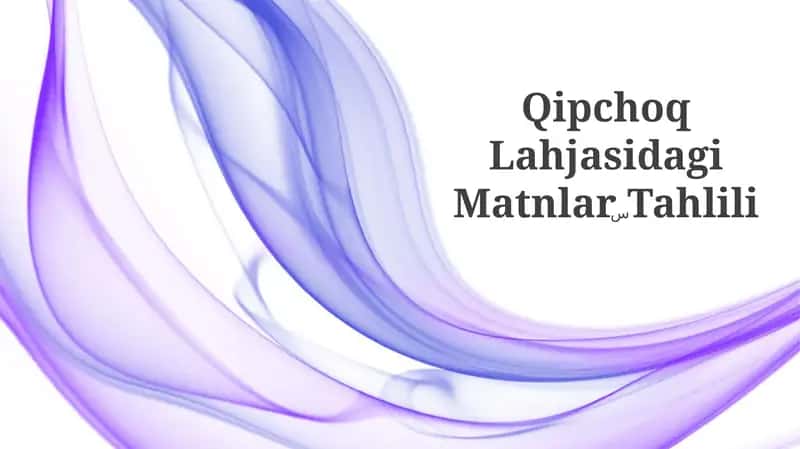 Qipchoq Lahjasidagi Matnlar Tahlili