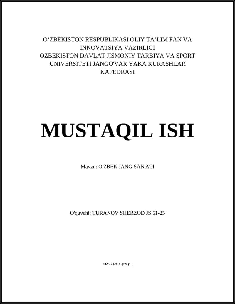 O'zbek jang san'ati