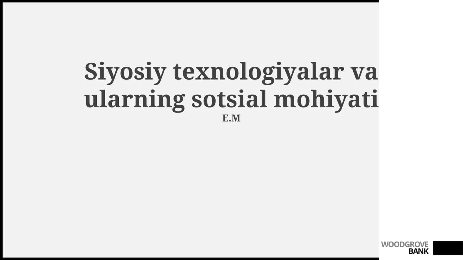Siyosiy texnologiyalarning ta'rifi va evolyutsiyasi
