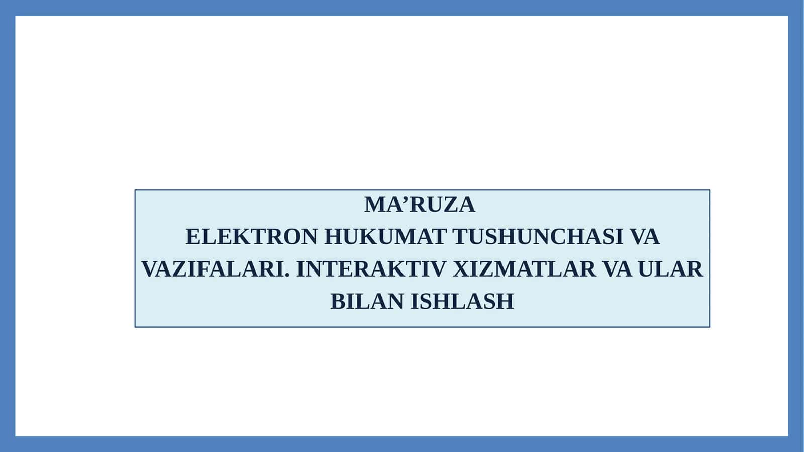 Elektron Hukumat Tushunchasi