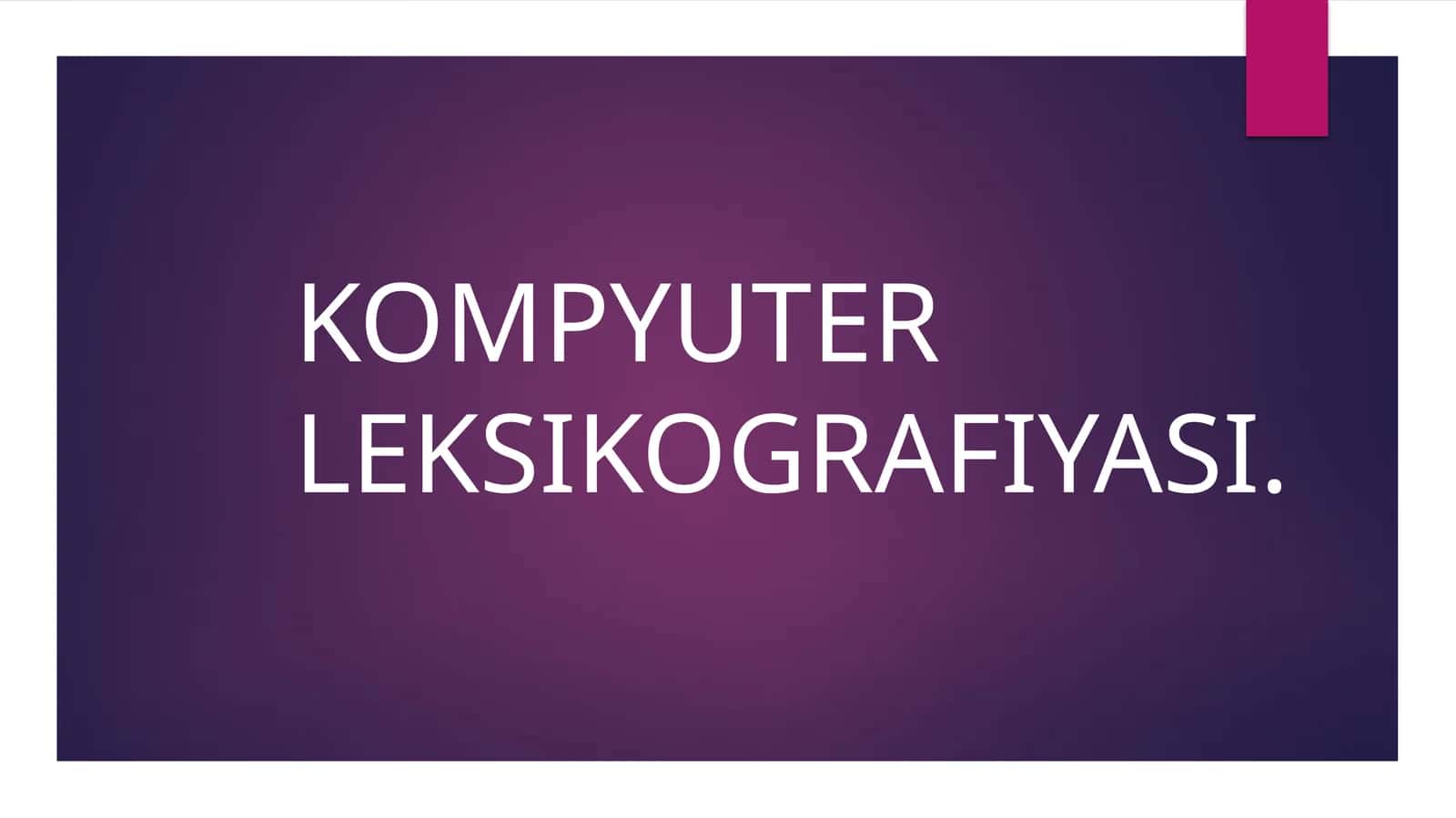 Kompyuter leksikografiyasi