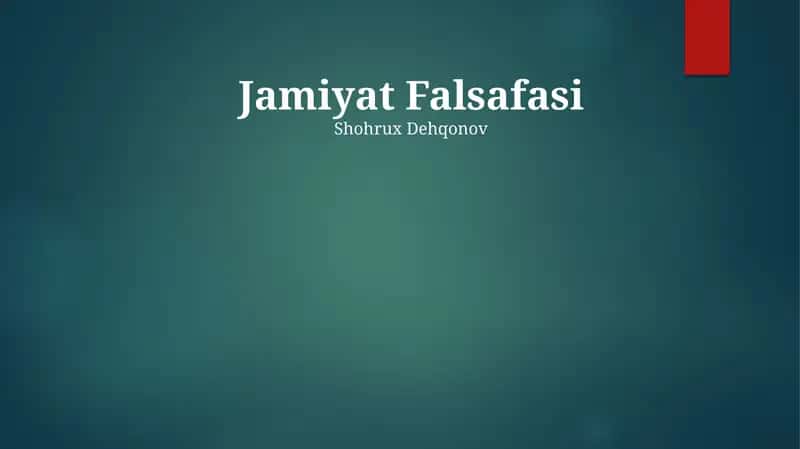 Jamiyat Falsafasi