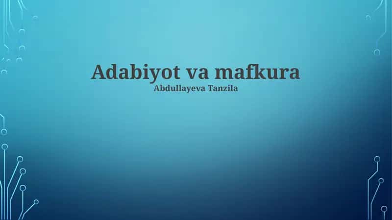 Adabiyot va mafkura