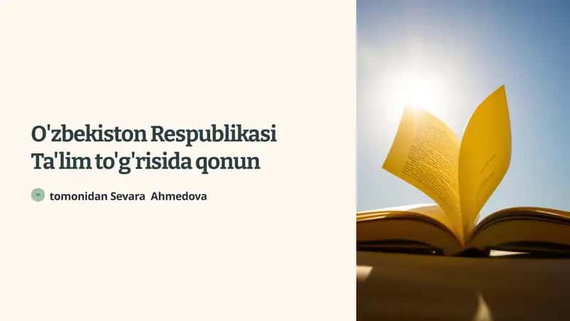 O'zbekiston Respublikasi Ta'lim to'g'risida qonun