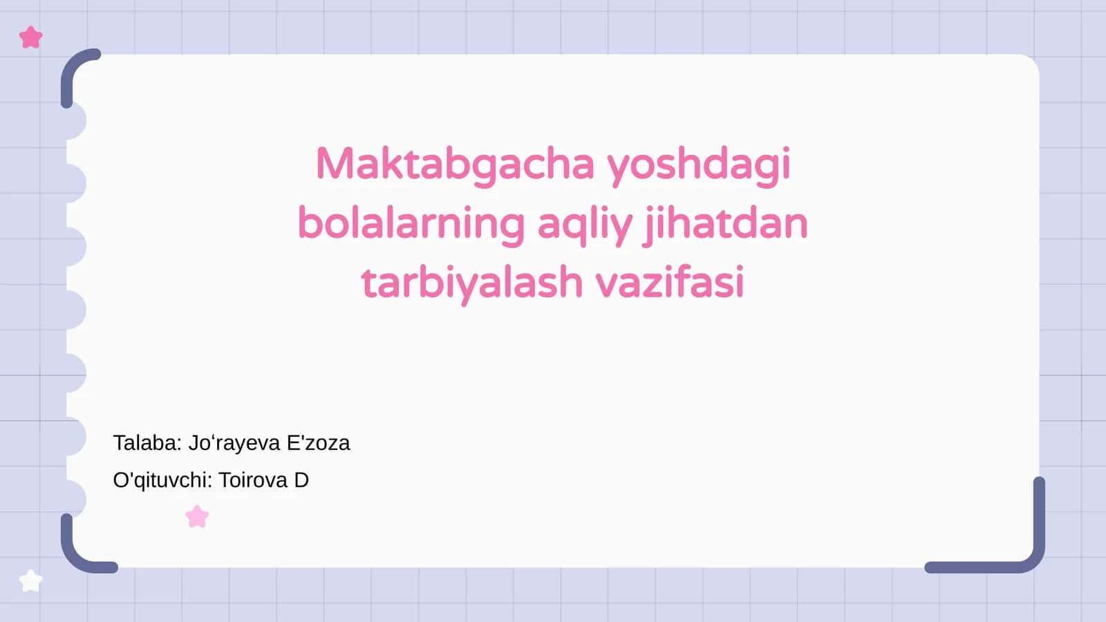 Aqliy tarbiyaning ahamiyati