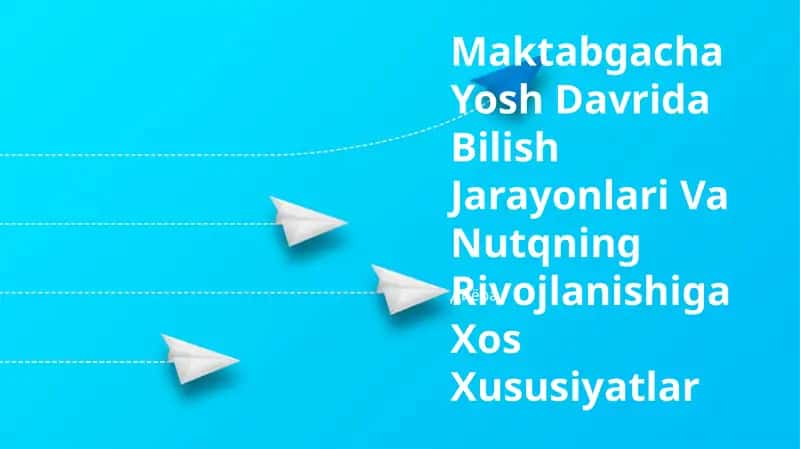Maktabgacha Yosh Davrida Bilish Jarayonlari Va Nutqning Rivojlanishiga Xos Xususiyatlar