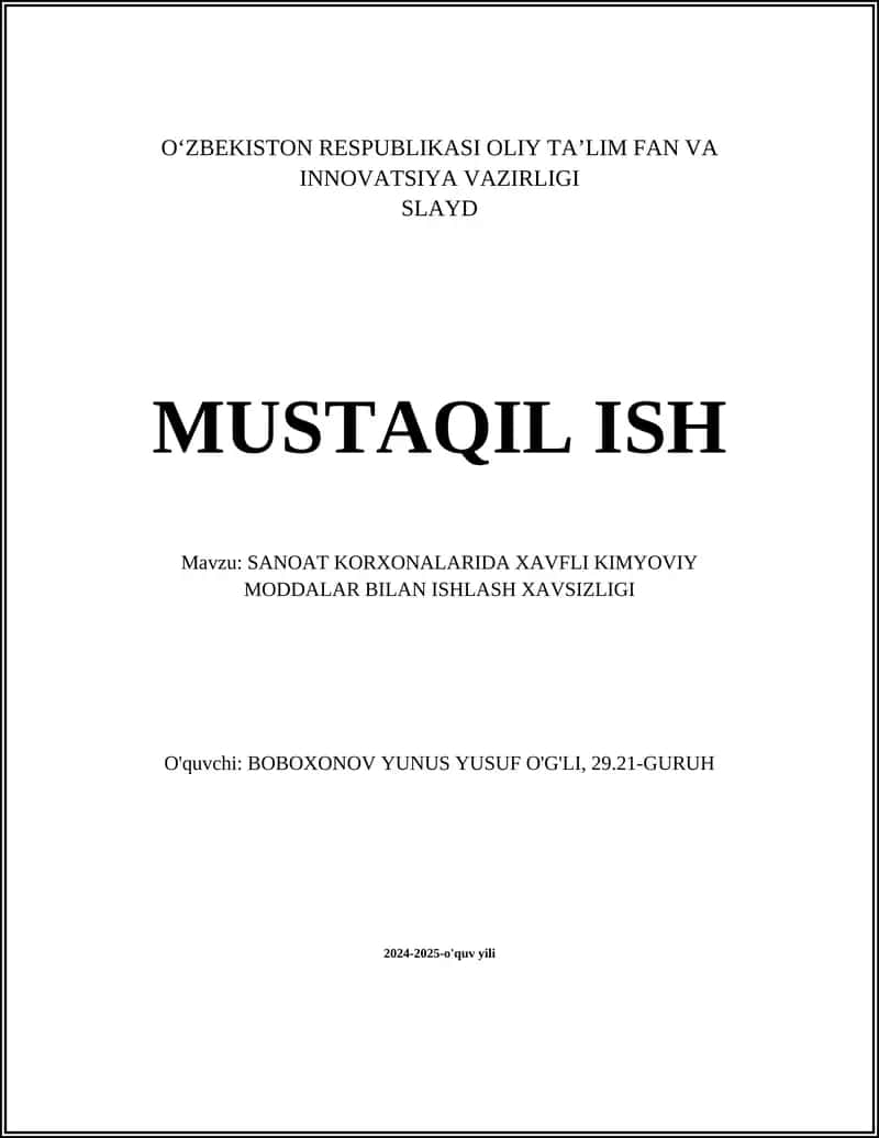 Slayd Mustaqil Ish