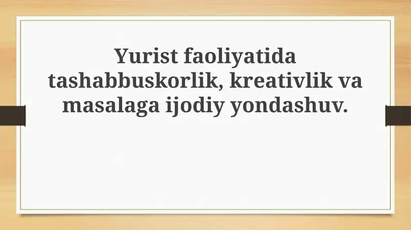 Tashabbus va ijodkorlik