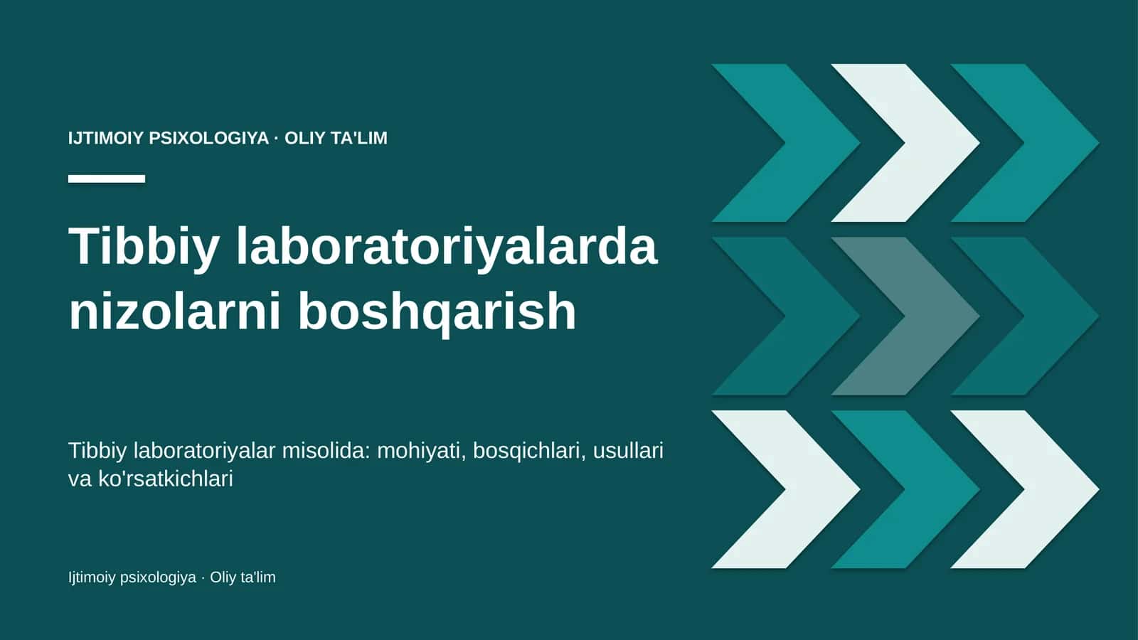 Tibbiy laboratoriyalarda nizolarni boshqarish