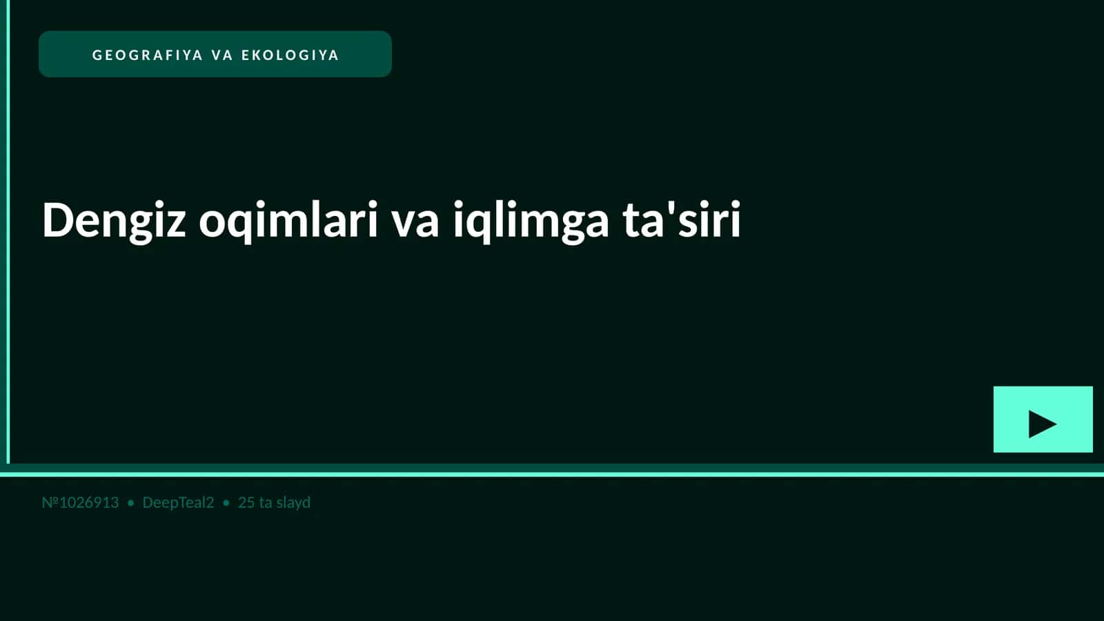 GEOGRAFIYA VA EKOLOGIYA