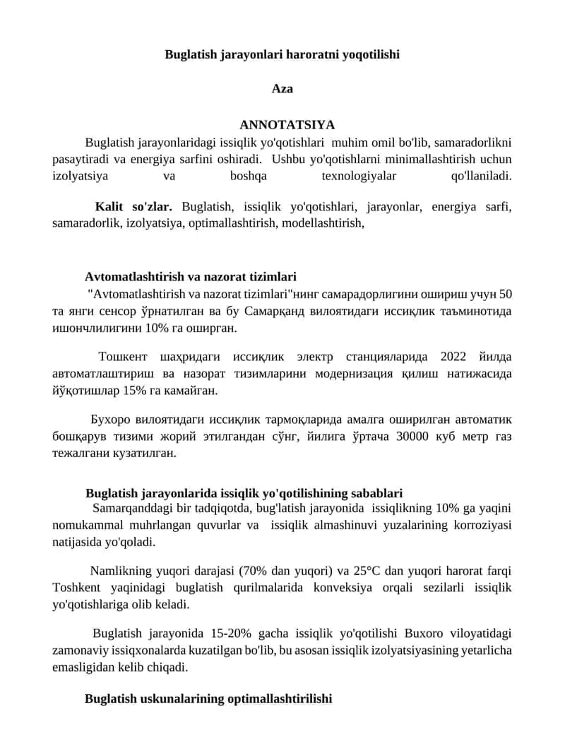 Avtomatlashtirish va nazorat tizimlari