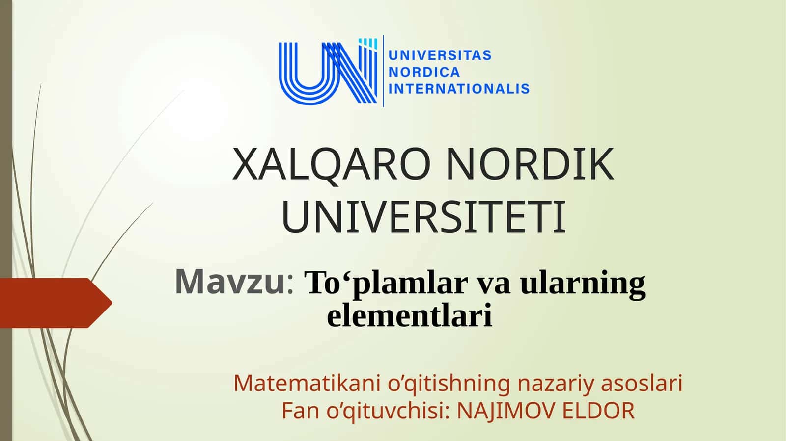 To‘plamlarvaularningelementlari