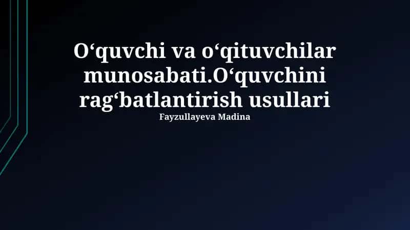 Zamonaviy texnologiyalardan foydalanish