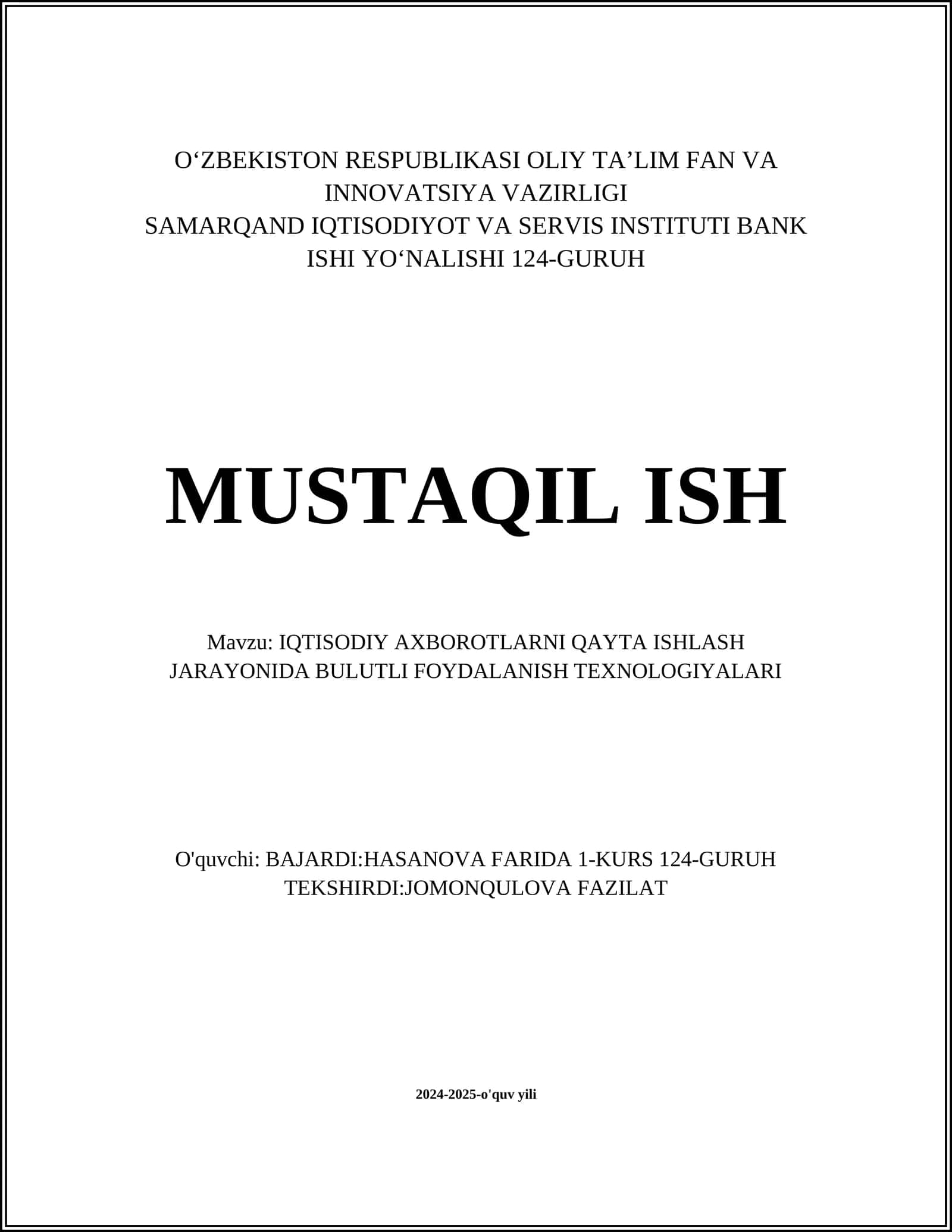 Bulutli hisoblash arxitekturasi