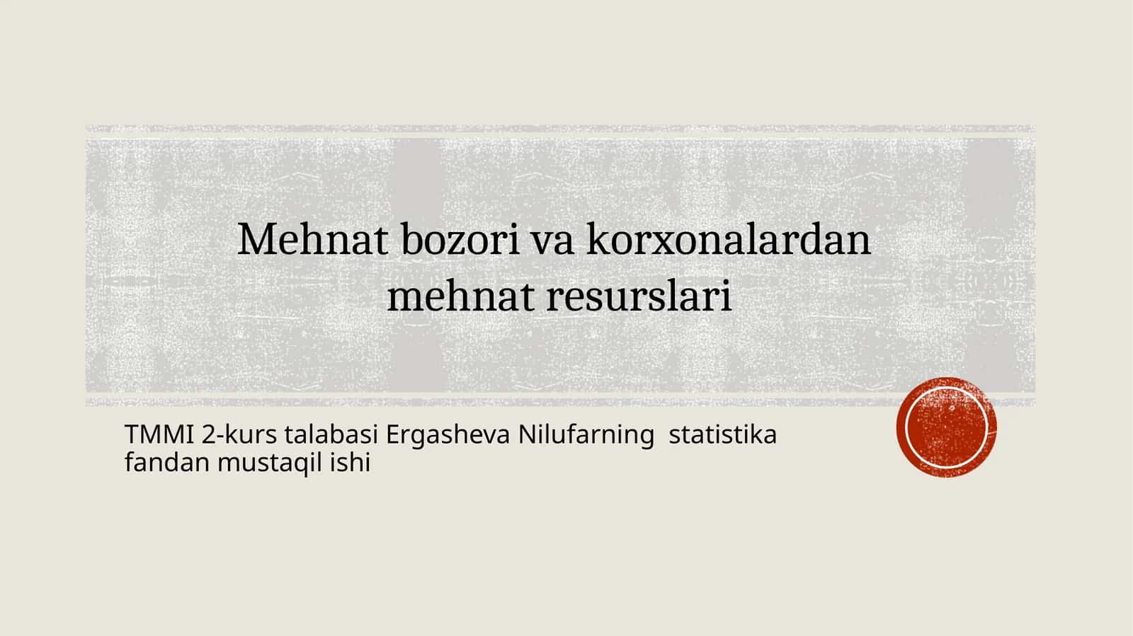 Mehnat bozori va korxonalardan mehnat resurslari
