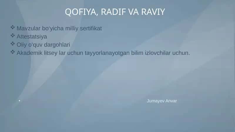 Qofiya, Radif va Raviy