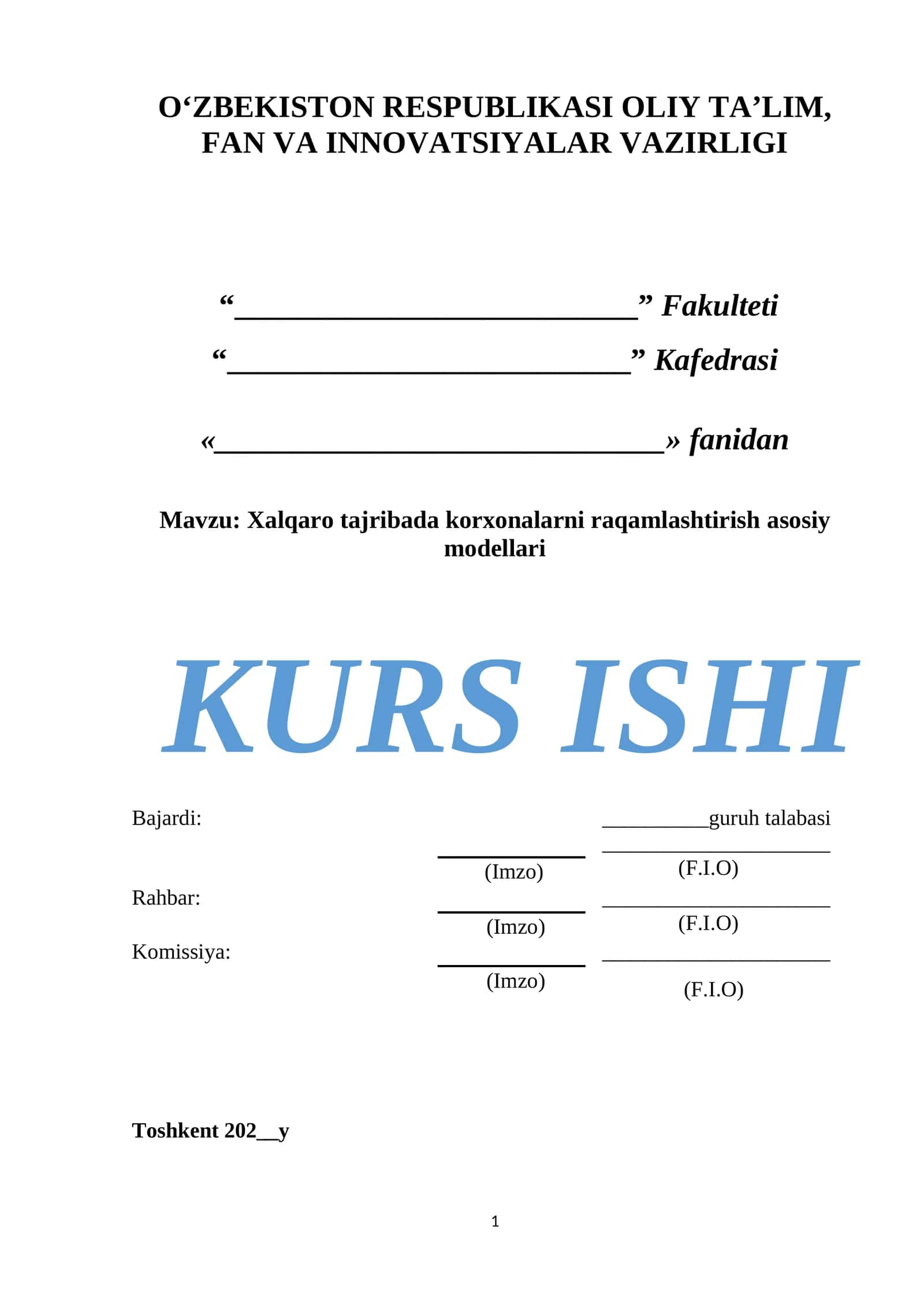 Xalqaro tajribada korxonalarni raqamlashtirish asosiy modellari
