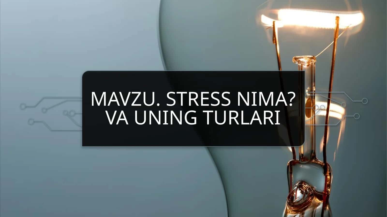 Stressning belgilari qanday?