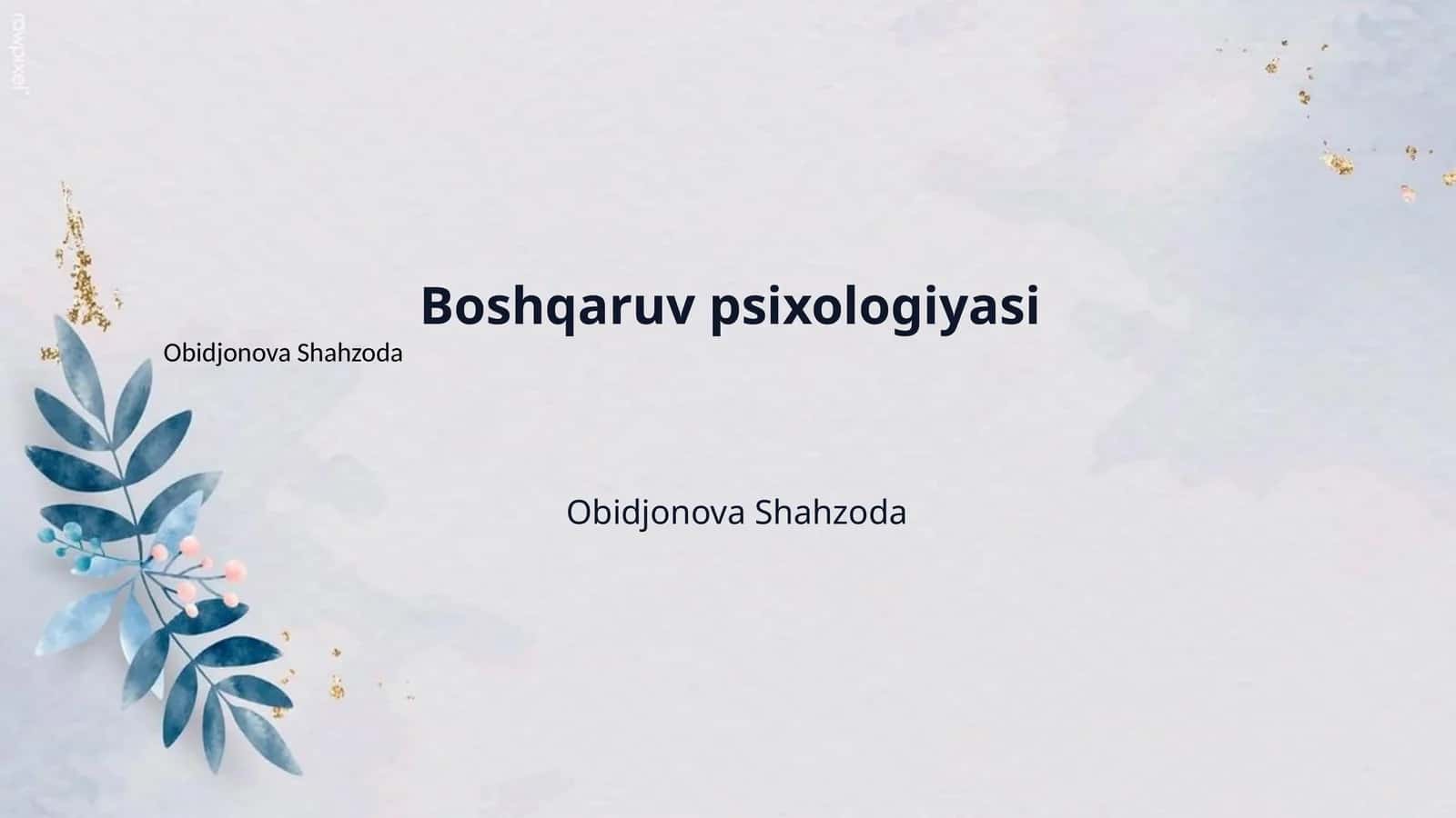 Boshqaruv psixologiyasi