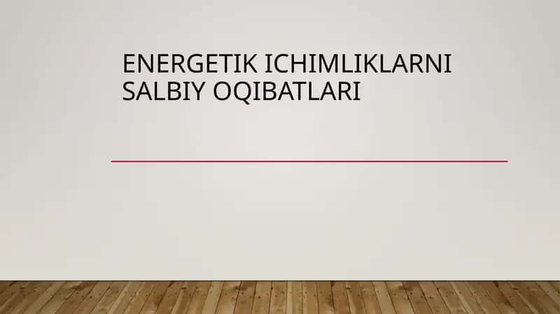 Quvvatli ichimliklar. energetiklar