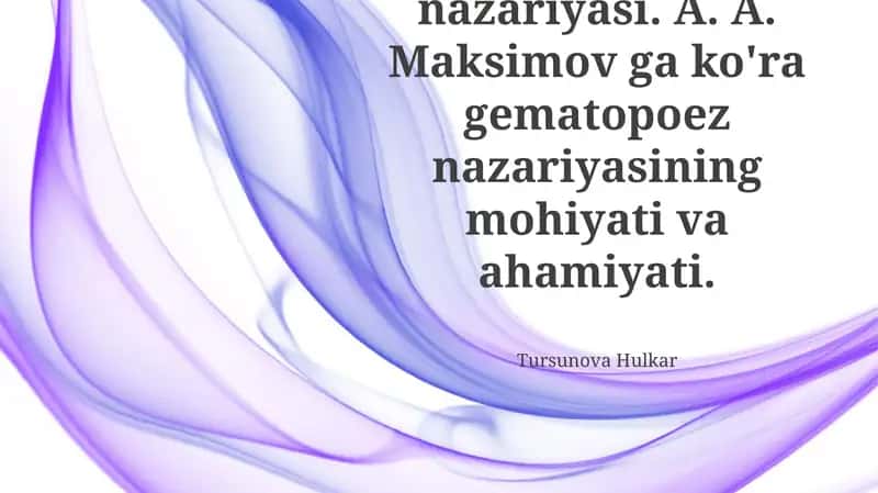 Gematopoez nazariyasi