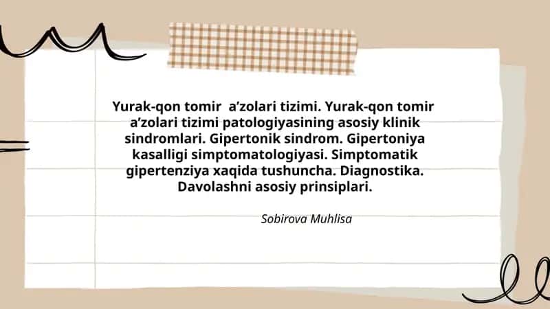 Yurak-qon tomir a’zolari tizimi