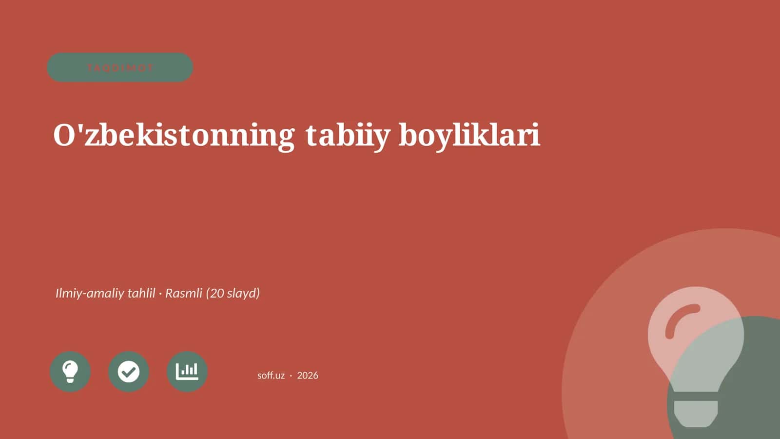 O'zbekistonning tabiiy boyliklari