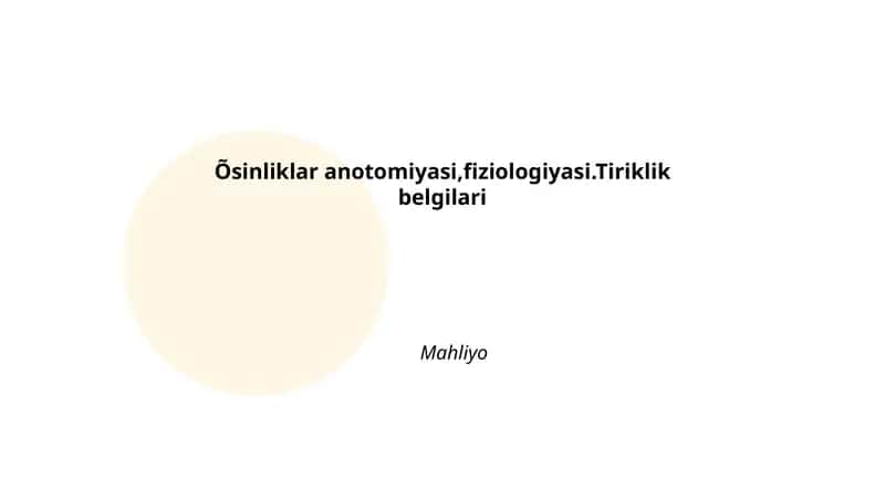 O'simlik hujayrasi anatomiyasi