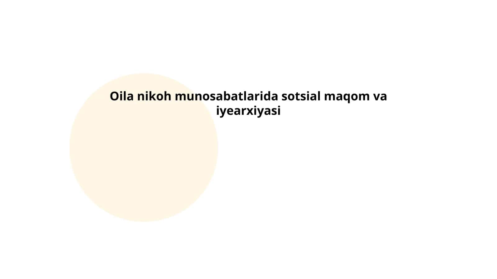 Oilanikohmunosabatlaridasotsialmaqomvaiyearxiyasi