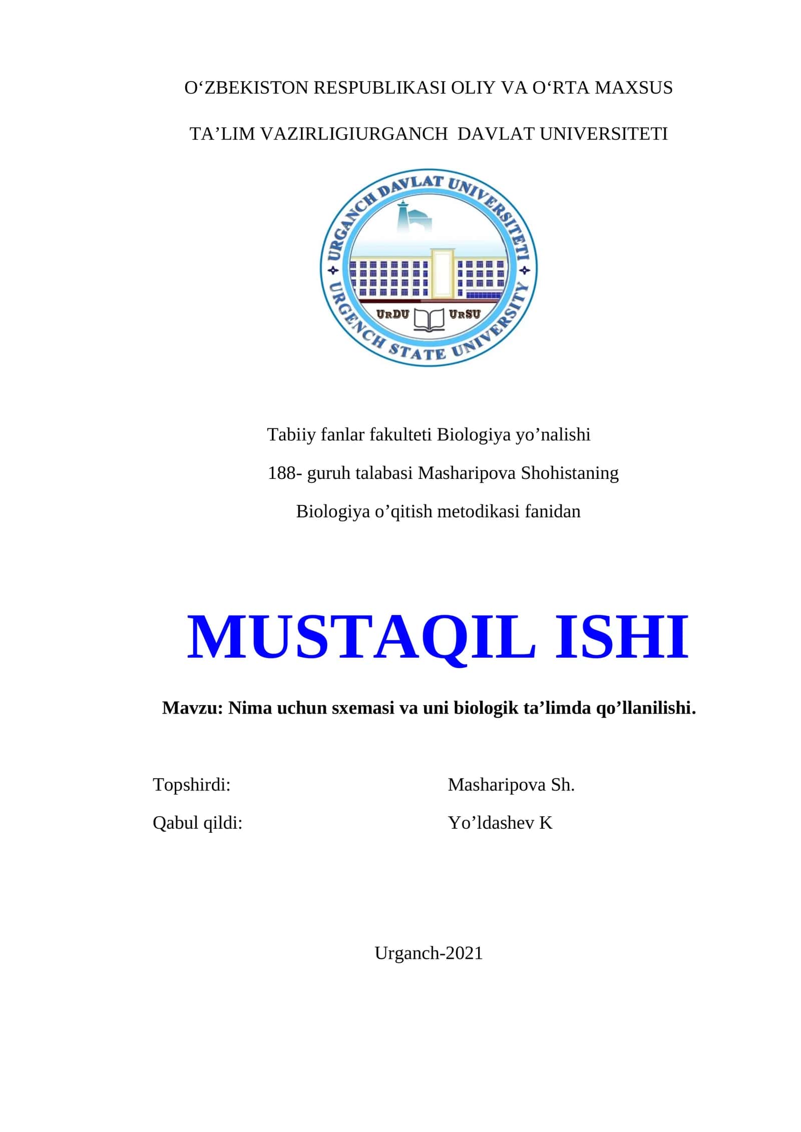 Nima uchun sxemasi va uni biologik ta’limda qo’llanilishi