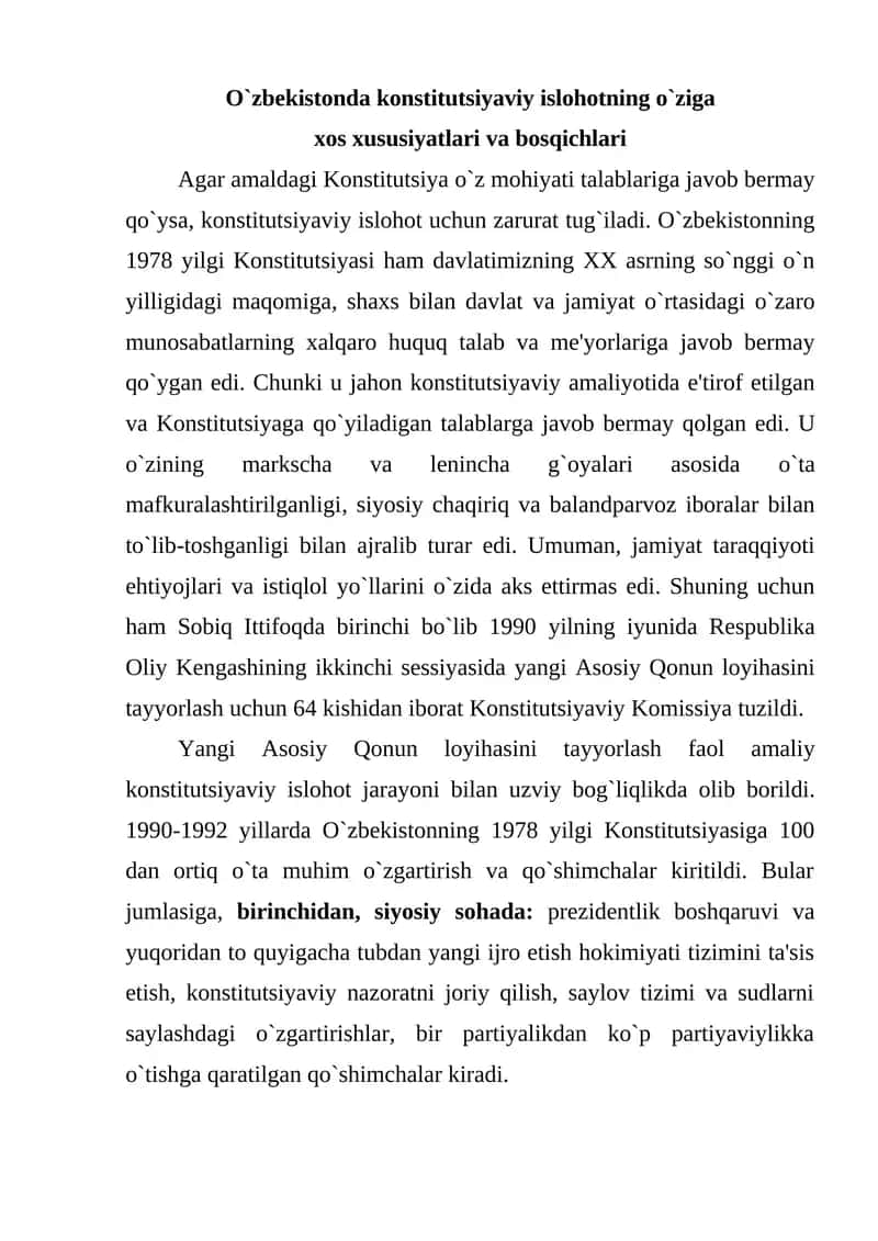 Konstitutsiyaviy Islohot