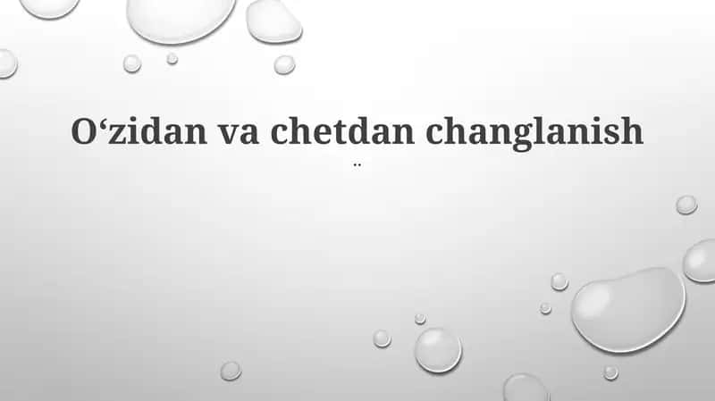 O'z-o'zini changlatish mexanizmlari