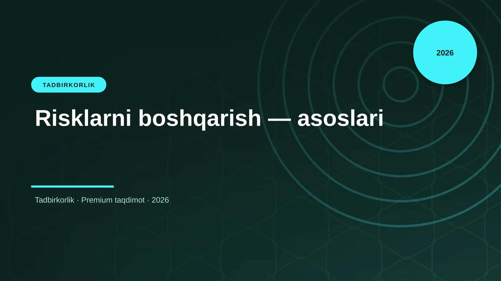 Risklarni boshqarish — asoslari